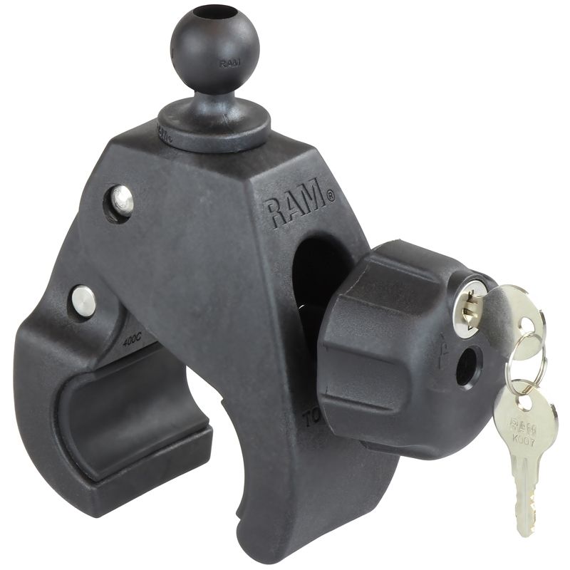 RAM Mounts Tough-Claw Halteklammer groß (Durchmesser 25,4-55,9 mm) mit Schloss - B-Kugel (1 Zoll)