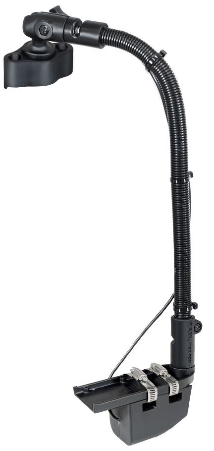 RAM Mounts HydroWave Lautsprecher-Halterung mit Transducer-Arm und Tough-Track Adapter - Lautsprecher-Basis, flexibler Arm (ca. 450 mm), Octagon-Sockel, Tough-Track-Adpater, B-Kugel (1 Zoll)