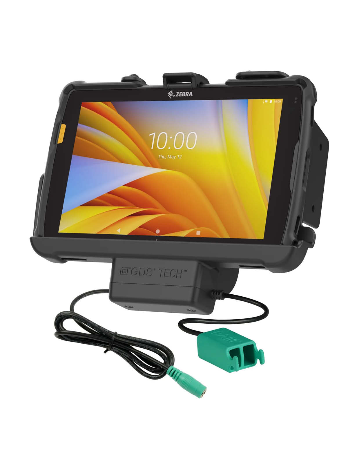 RAM Mounts EZ-Roll'r Halteschale für Zebra ET40 & ET45 (8“) Tablets - In Rugged Boot - 5.5mm DC & Dual USB-A-Anschluss