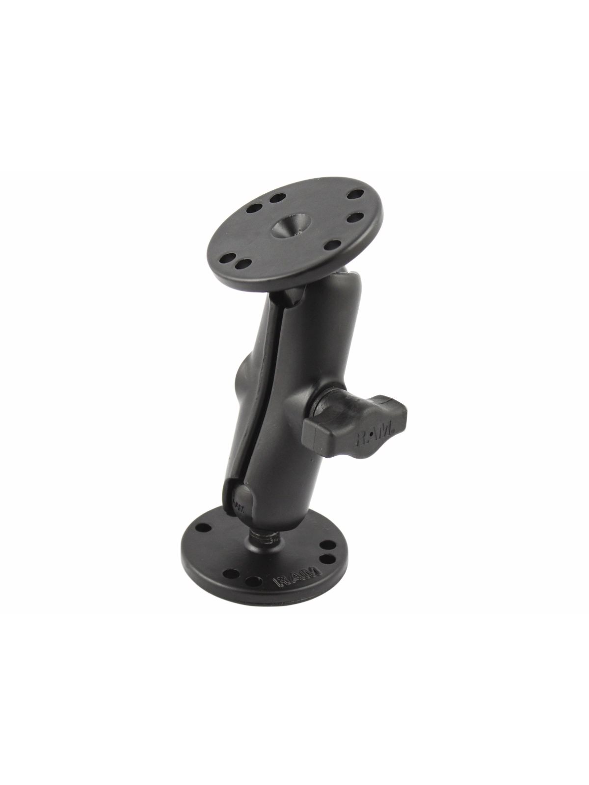 RAM Mounts Assembly Kit - B-Size (1") - 2x Round Base Plates (AMPS) - Medium Double Socket Arm (ca. 94.74 mm - Composite)