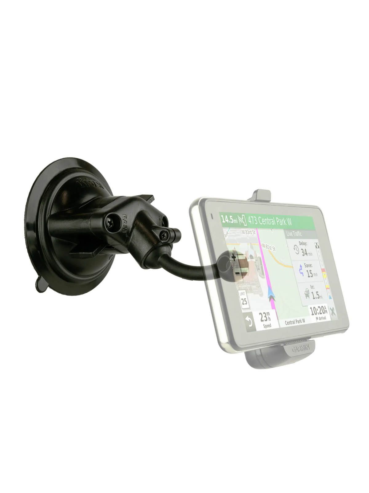 RAM Mounts Saugfuss mit Garmin G-Kugel (17 mm) Anbindung - für original Garmin-Halteschalen