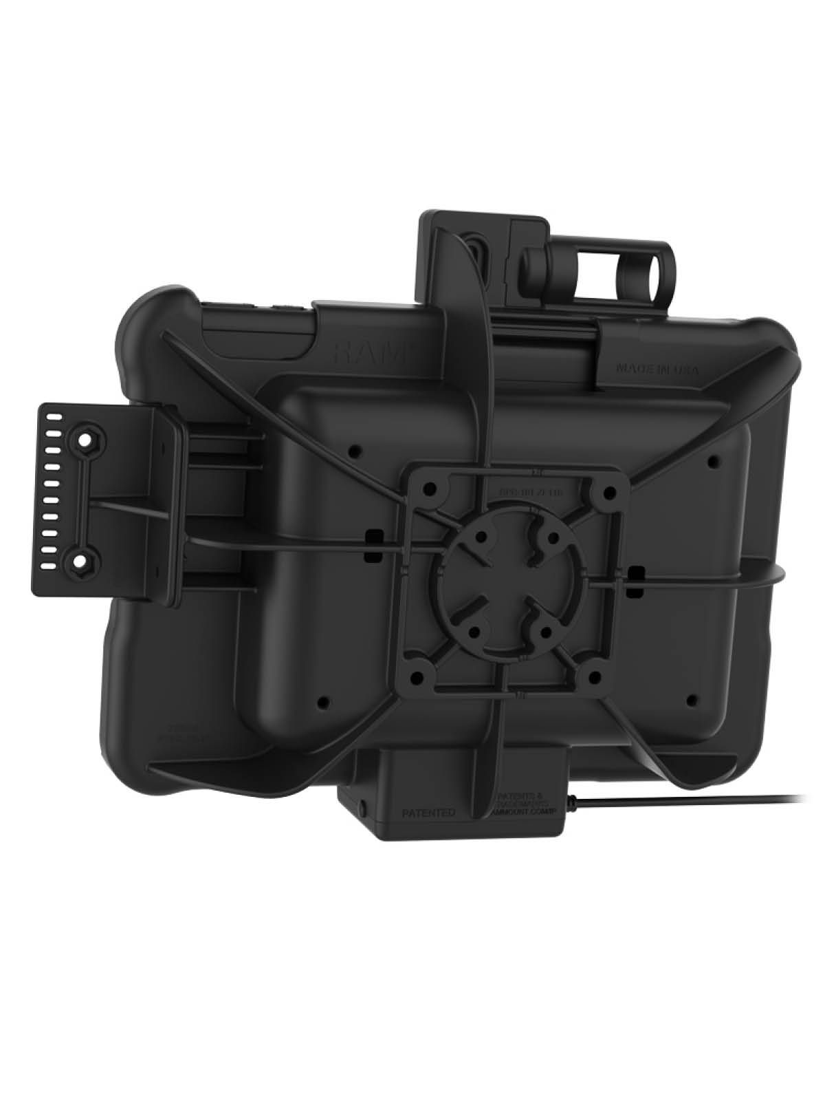 RAM Mounts Form-Fit Halteschale (Schnappverschluss) für Zebra ET5x (10.1“) Serie -  Mit Rugged Boot - 5.5mm DC-Anschluss 
