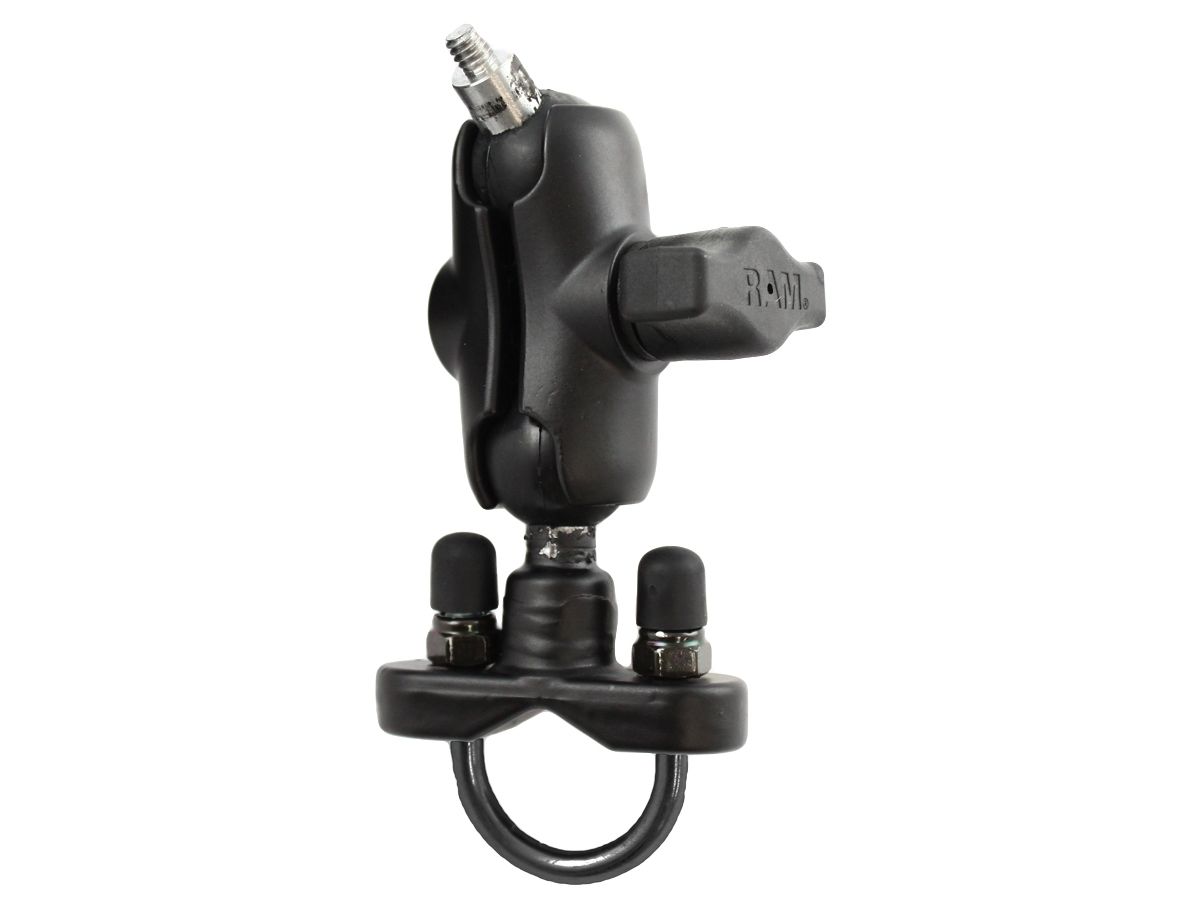 RAM Mounts Kamerahalterung (kurz) für Lenker/Rohre mit 1/4"-20 Gewindestift - mit Klemmschelle, B-Kugel (1 Zoll), im Polybeutel