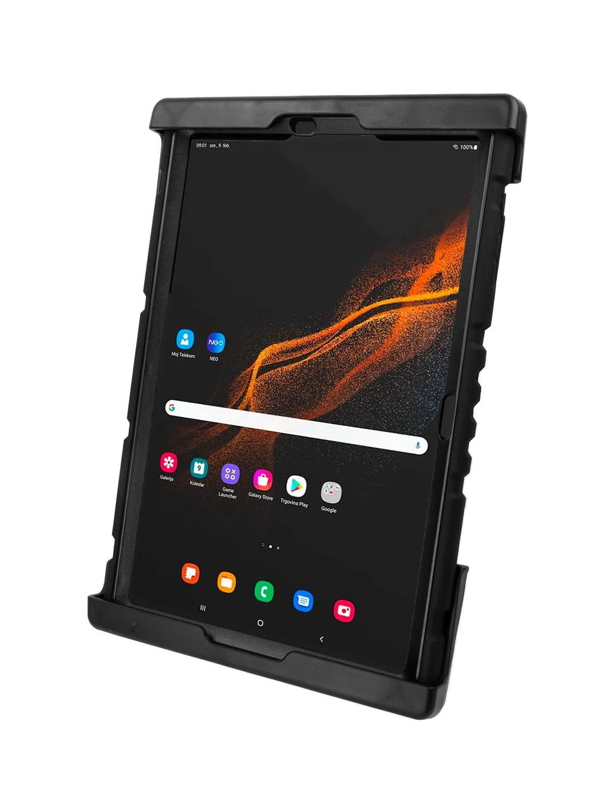 RAM Mounts Universal Tab-Tite Halteschale für Samsung Tab S7+/S7 FE/S8+/S9+ (mit Case) - 4-Loch AMPS-Aufnahme