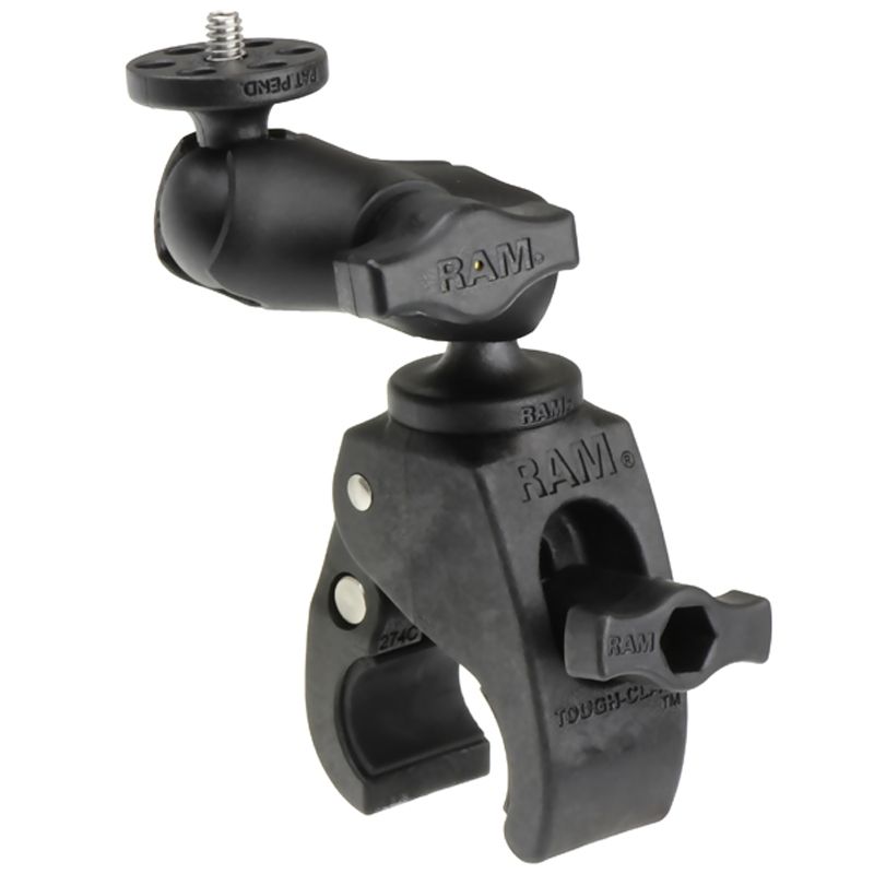 RAM Mounts Tough-Claw Kamerahalterung mit 1/4"-20 Gewindestift - B-Kugel (1 Zoll), Tough-Claw klein (Durchmesser 15,9-29,0 mm), kurzer Verbindungsarm (ca. 60mm)