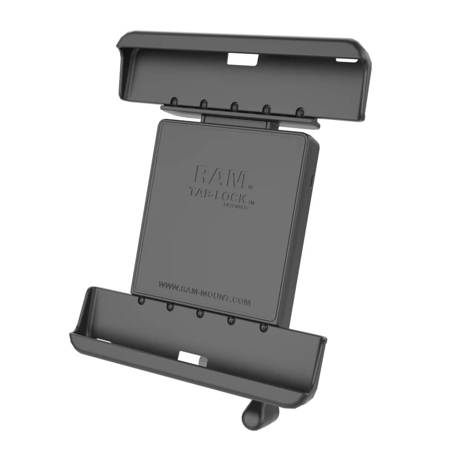 RAM Mounts Tab-Lock (abschließbar) Universal Halteschale für bis zu 10 Zoll Tablets (mit/ohne Schutzhülle) - AMPS-Aufnahme, Schrauben-Set