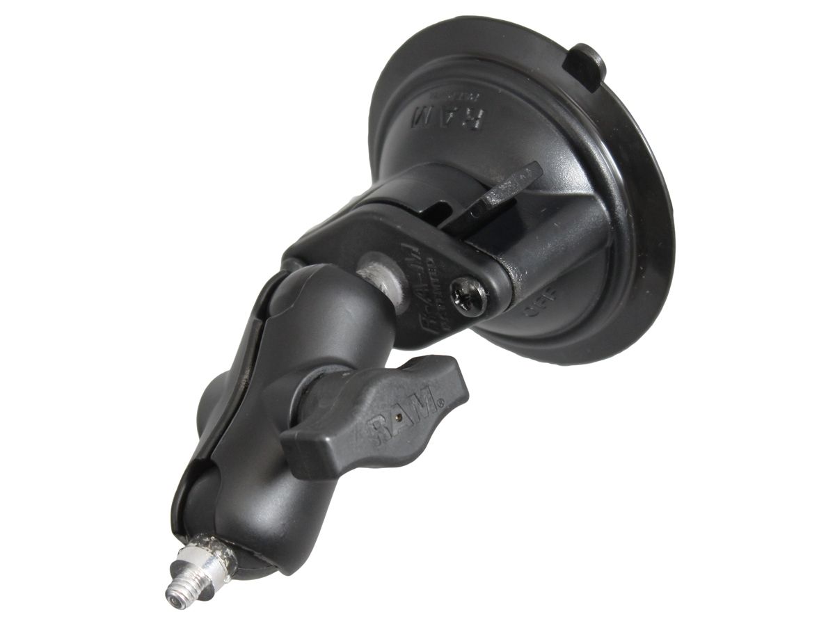 RAM Mounts Saugfuss-Kamerahalterung (kurz) mit 1/4"-20 Gewindestift - mit Saugfuss, B-Kugel (1 Zoll), im Polybeutel