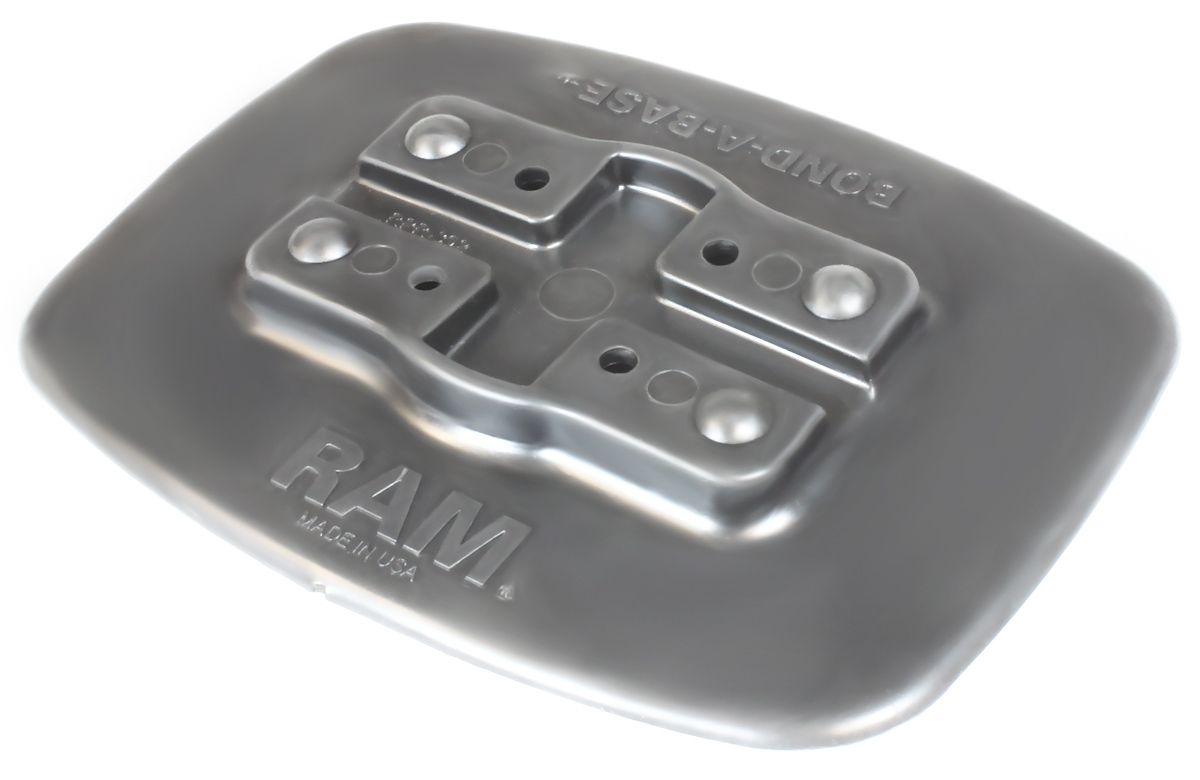 RAM Mounts Bond-A-Base Verbundstoff-Basis für Schlauchboote - grau, inkl. doppelseitigem Klebeband, im Polybeutel