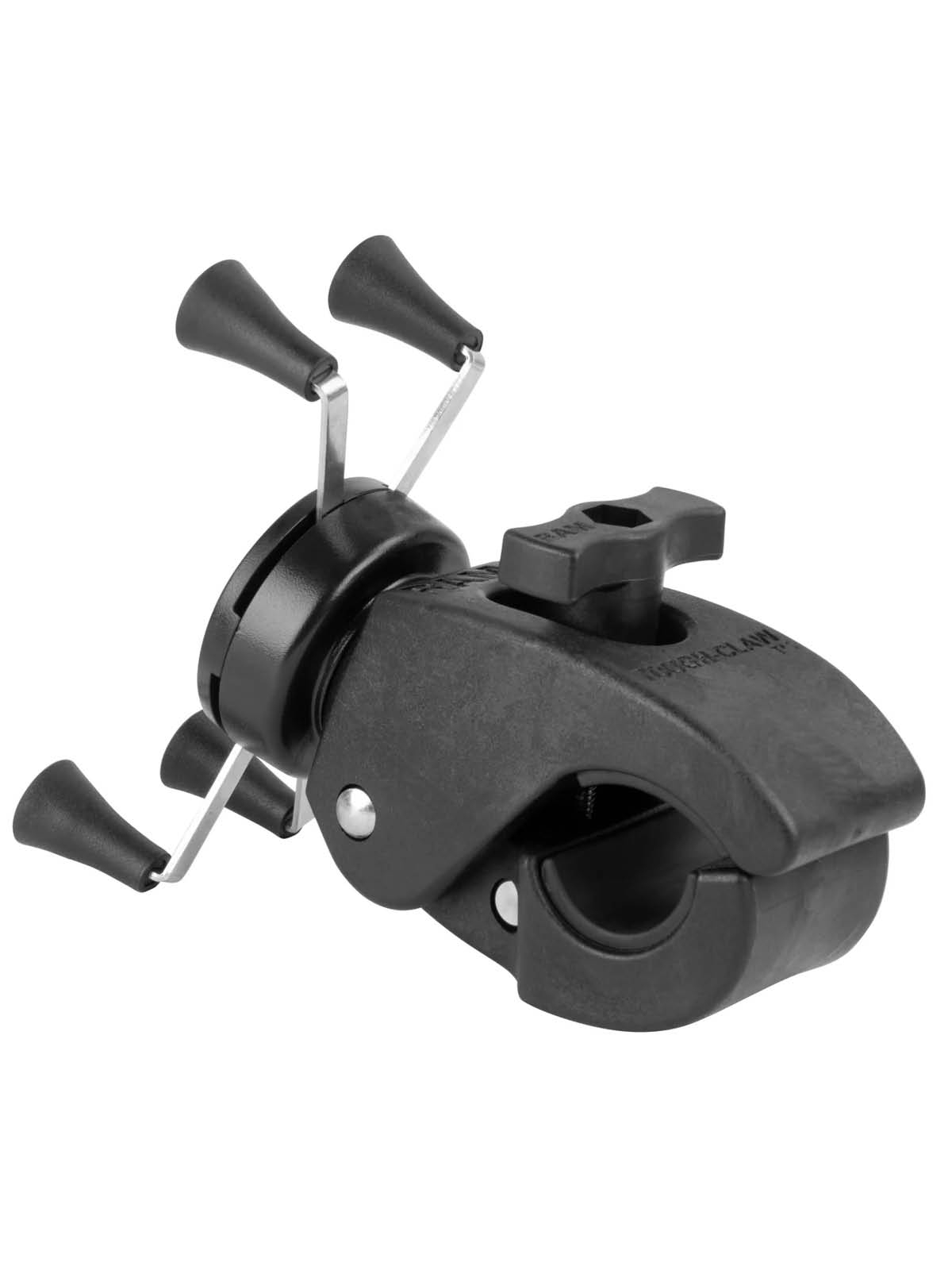 RAM Mounts X-Grip Low Profile Klemm-Halterung für Smartphones - Bis 82,55 mm Breite - Tough-Claw Groß (Durchmesser 25,4 mm bis 40,64 mm) - Direktanbindung
