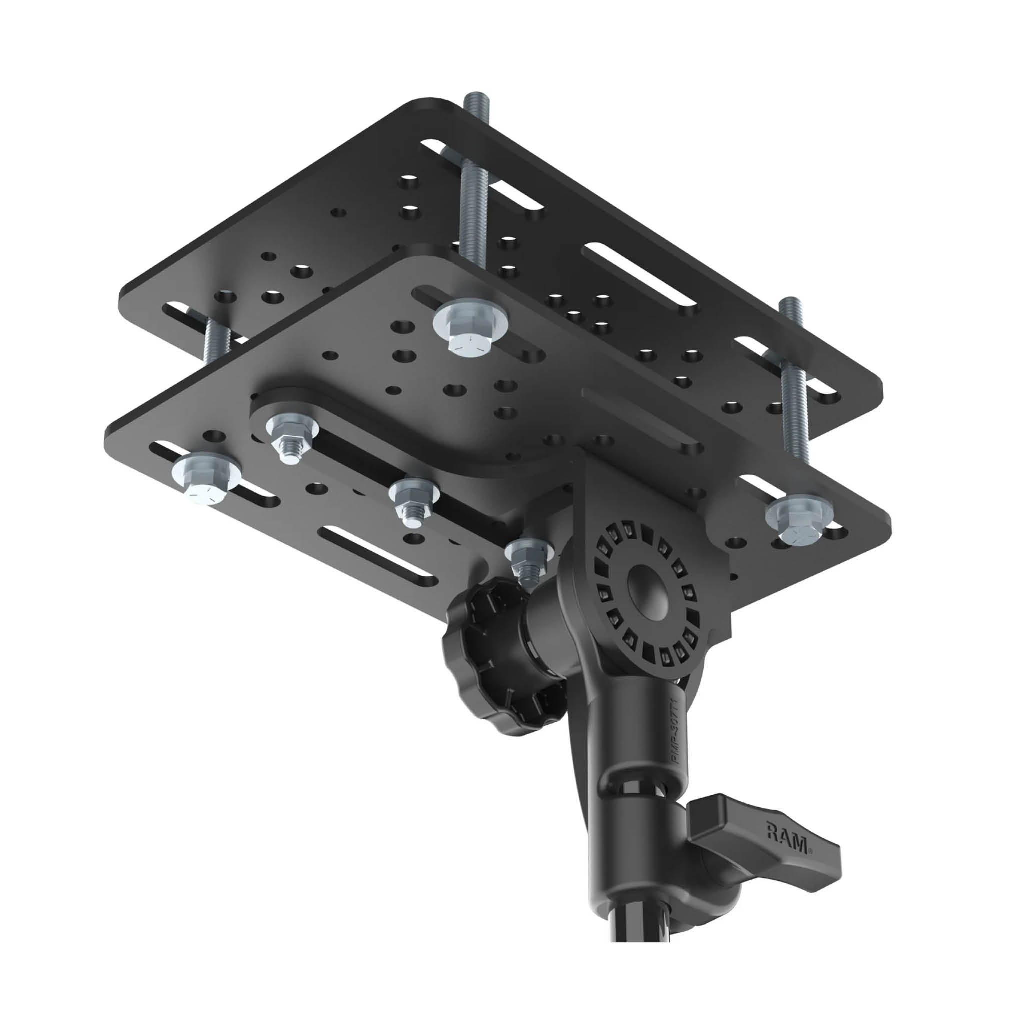 RAM Mounts Über-Kopf-Befestigung mit Pod HD Universal Tablethalterung - C-Kugel (1,5 Zoll), mittlerer Verbindungsarm, 4-Loch AMPS