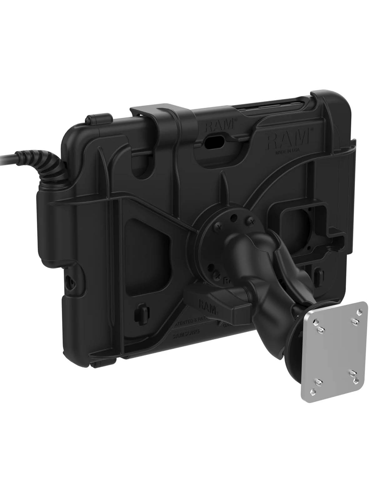 RAM Mounts Tough-Case Ladestation Samsung Tab Active4 Pro - C-Kugel (1,5 Zoll), USB-C, 12-24V Eingang