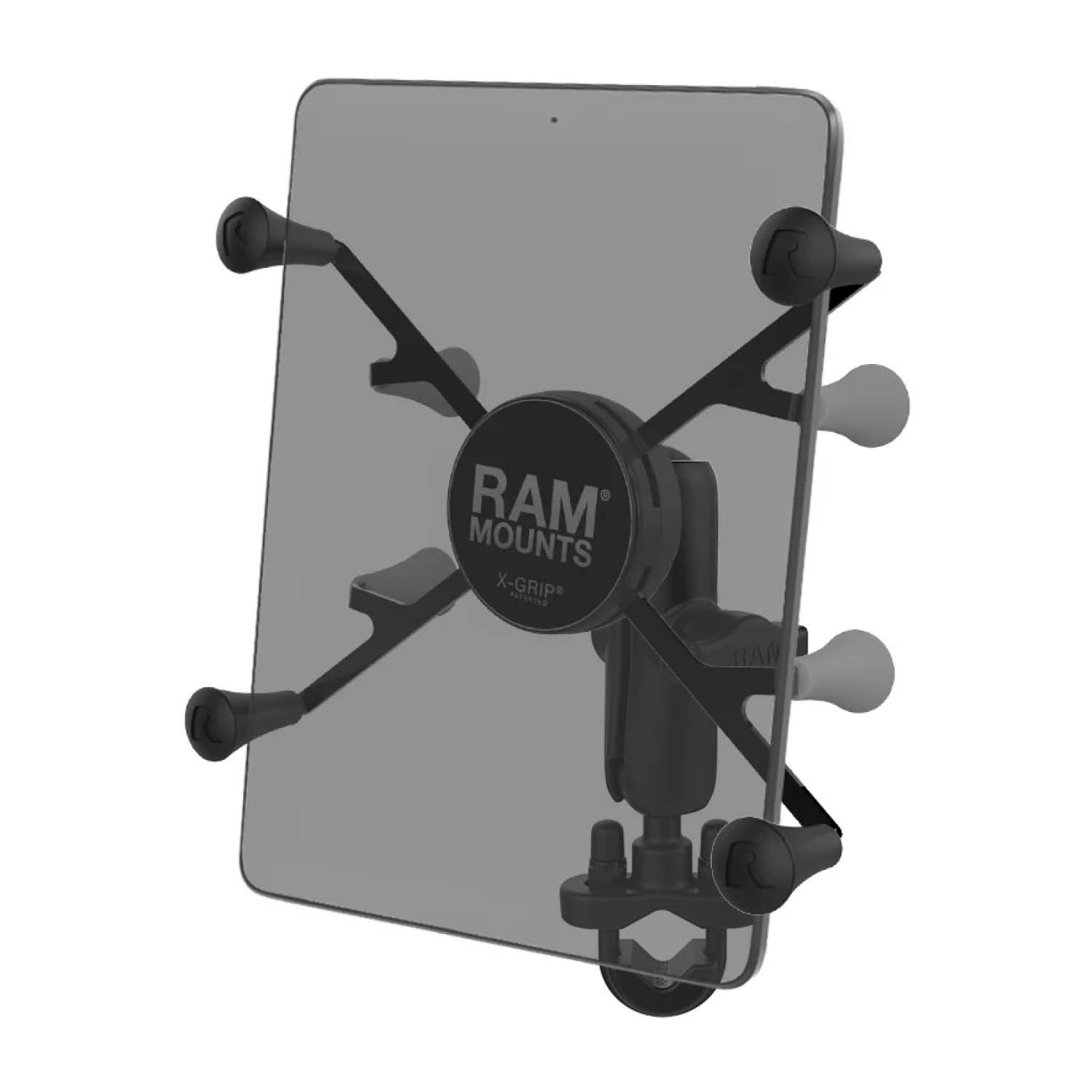 RAM Mounts X-Grip Lenker-Halterung für 7-8 Zoll Tablets - Mittlerer Verbindungsarm - U-Bügel Basis (Durchmesser 12,7 mm bis 31,75 mm) - B-Kugel (1 Zoll)