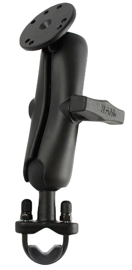 RAM Mounts Rohrklemmen Aufbau-Set - Rohrklemme (Verzinkte U-Bugel - Durchmesser ca. 1,27-3,18 cm) - Mittlerer Verbindungsarm (ca. 145 mm Länge) - Runde Basisplatte (C-Kugel - 1,5 Zoll - AMPS)