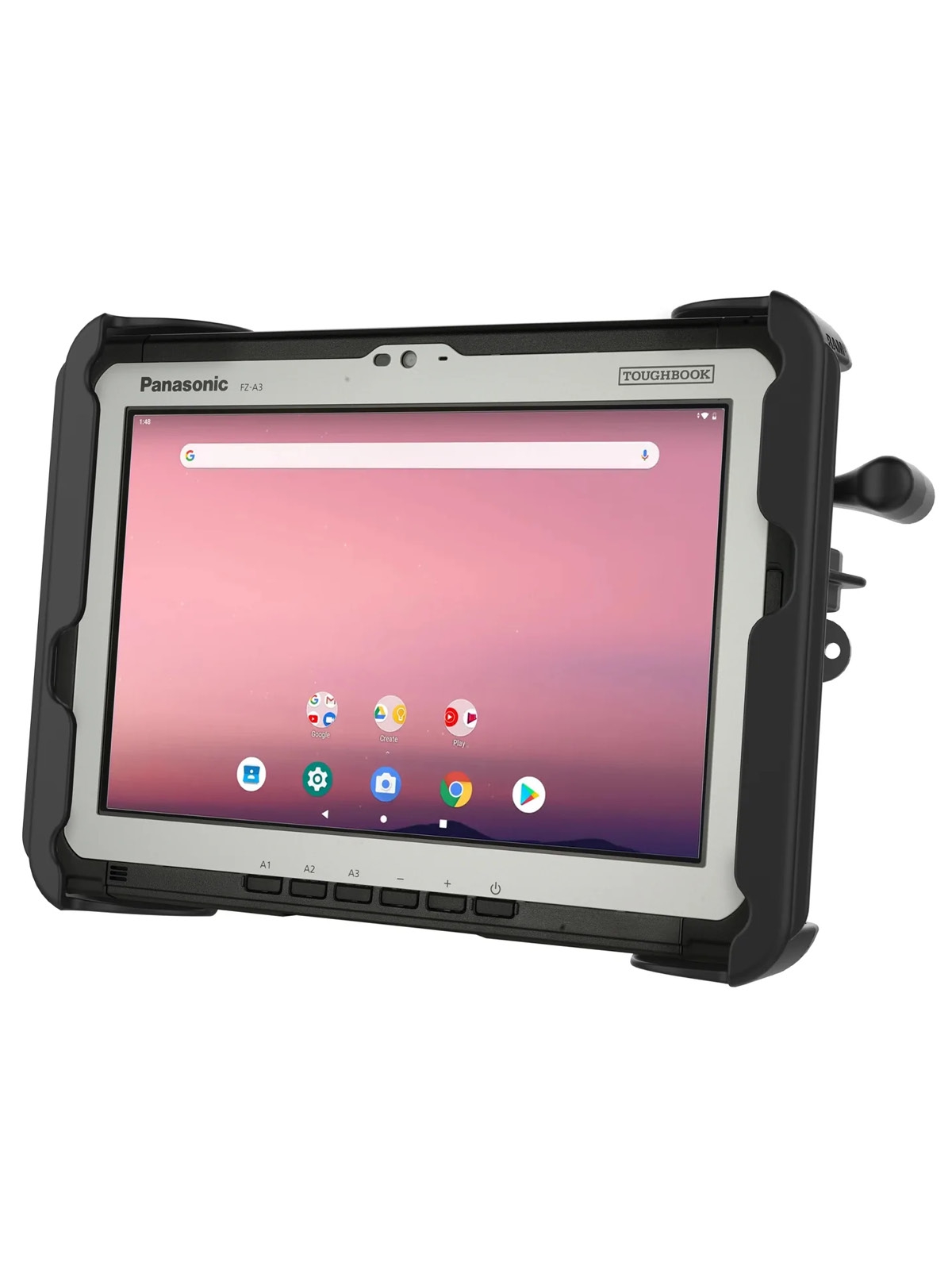 RAM Mounts Tab-Lock (abschließbar) Universal Halteschale für Panasonic FZ-G2, FZ-A3, Getac UX10 und weitere Tablets bis zu 10 Zoll - AMPS-Aufnahme, Schrauben-Set