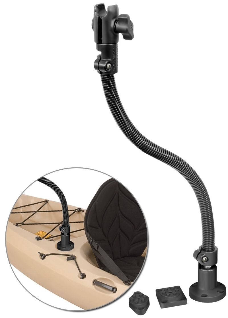 RAM Mounts flexibler Stab mit B-Kugel Aufnahme (1 Zoll) für Kayaks/Kanus - Stablänge ca. 450 mm, Verbundstoff, im Polybeutel