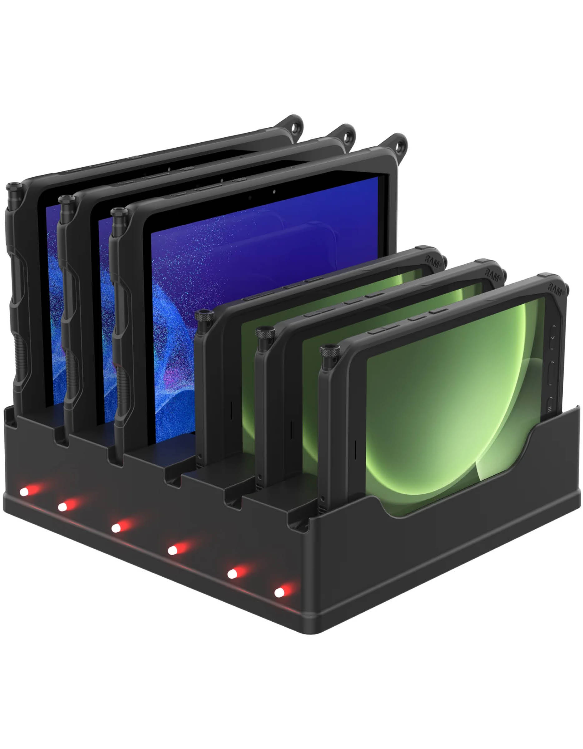 RAM Mounts 6-fach Tisch-Ladestation für Samsung Tab Active5 Pro, 4 Pro, Tab Active5 & Active3