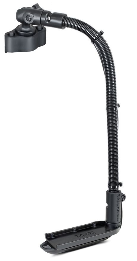 RAM Mounts Transducer-Halterung mit Tough-Tray Adapter - Haltebasis, flexibler Arm (ca. 450 mm), Octagon-Sockel, Tough-Track-Adpater, B-Kugel (1 Zoll)