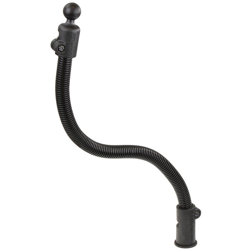 RAM Mounts Flex Rod mit B-Kugel (1 Zoll) für Tough-Track Schienen - Länge ca. 455 mm, Verbundstoff-Adapter mit T-Slot, im Polybeutel