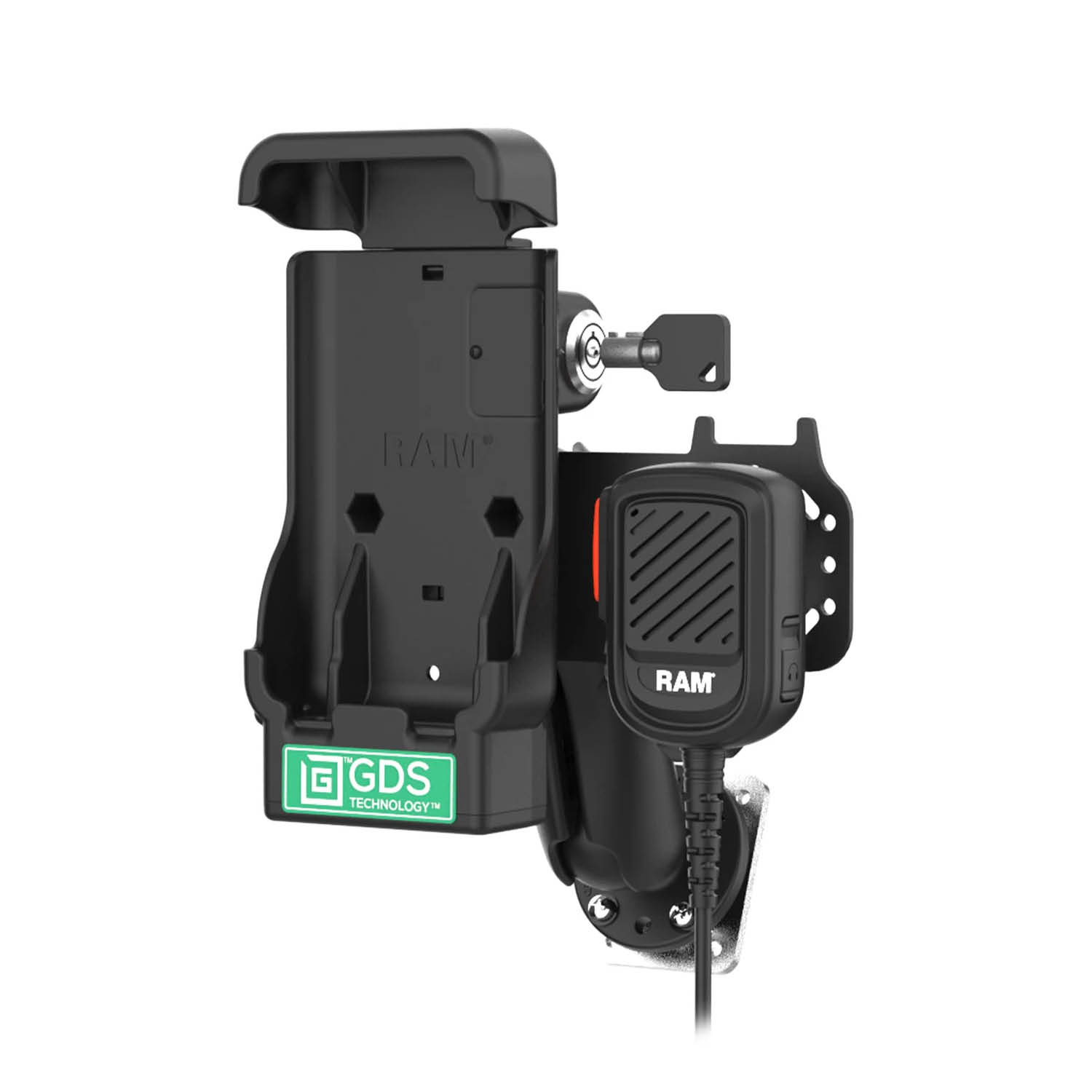 RAM Mounts GDS PTT Speaker Mic Kit (Kodiak) Bundle für Samsung XCover7 Pro & XCover6 Pro in IntelliSkin Schutzhülle - Abschließbar (Pin-Lock) - USB-C Anschluss - Aufbau-Set