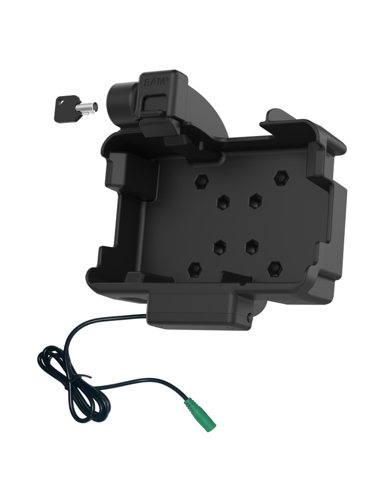 RAM Mounts Form-Fit Halteschale für Panasonic FZ-S1 & FZ-L1 - abschließbar, Stromanbindung, AMPS 4-Loch- / VESA 75x75 Aufnahme