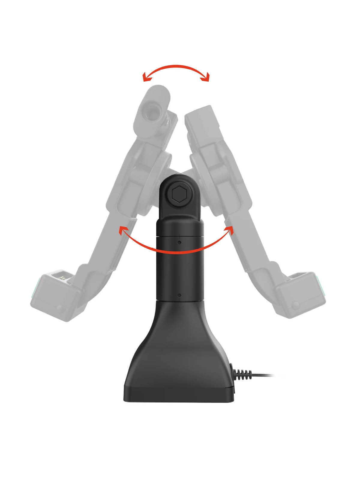 RAM Mounts GDS Uni-Conn Stand-Dockingstation (7 Zoll) mit Lösevorrichtung - Dreh-& Schwenkbar - Pogo-Pads unten - Strom über PoE