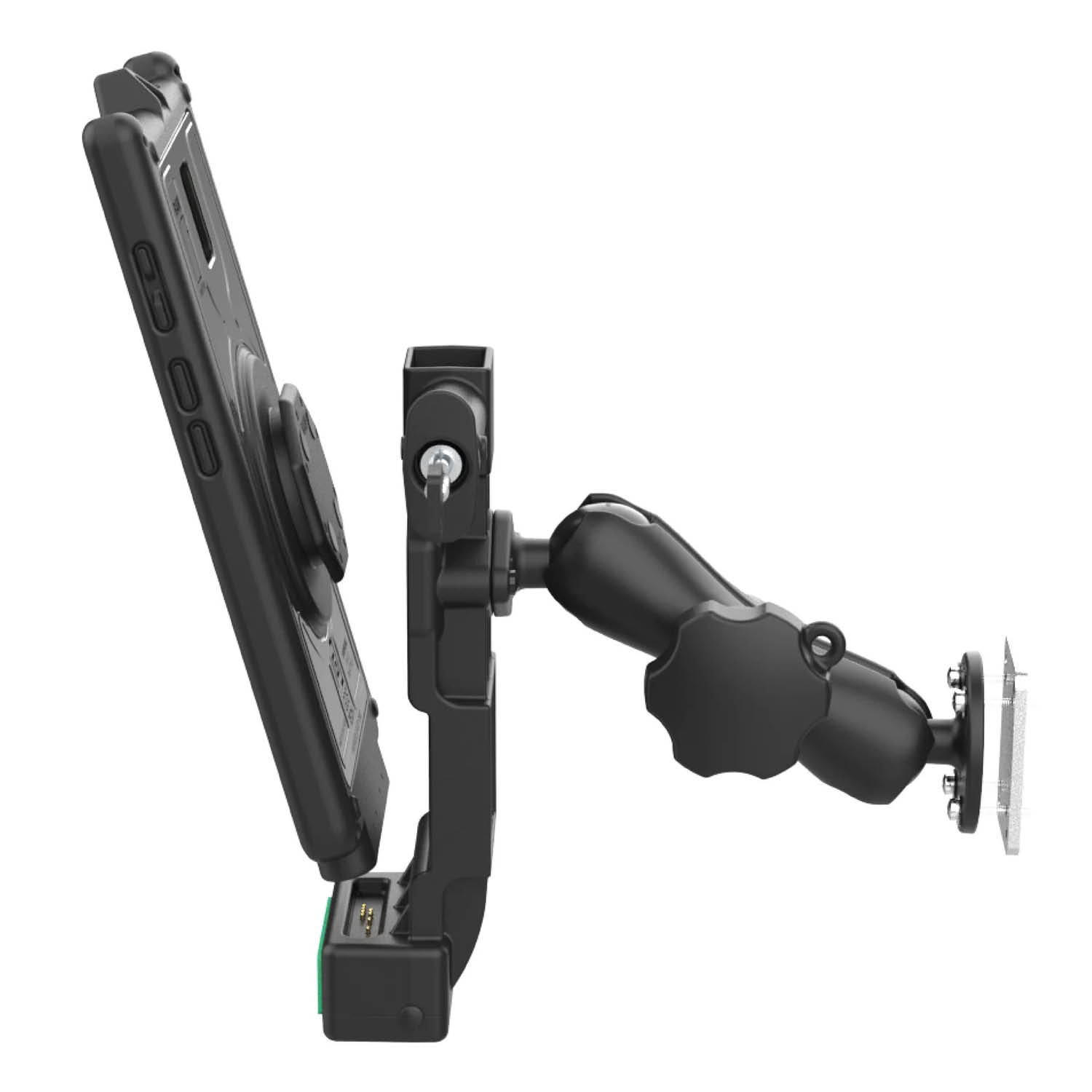 RAM Mounts GDS Uni-Conn Fahrzeug Ladestation (abschließbar) für Samsung Tab Active 5 - C-Kugel (1,5 Zoll), USB-C-Anschluss - 4-Loch AMPS