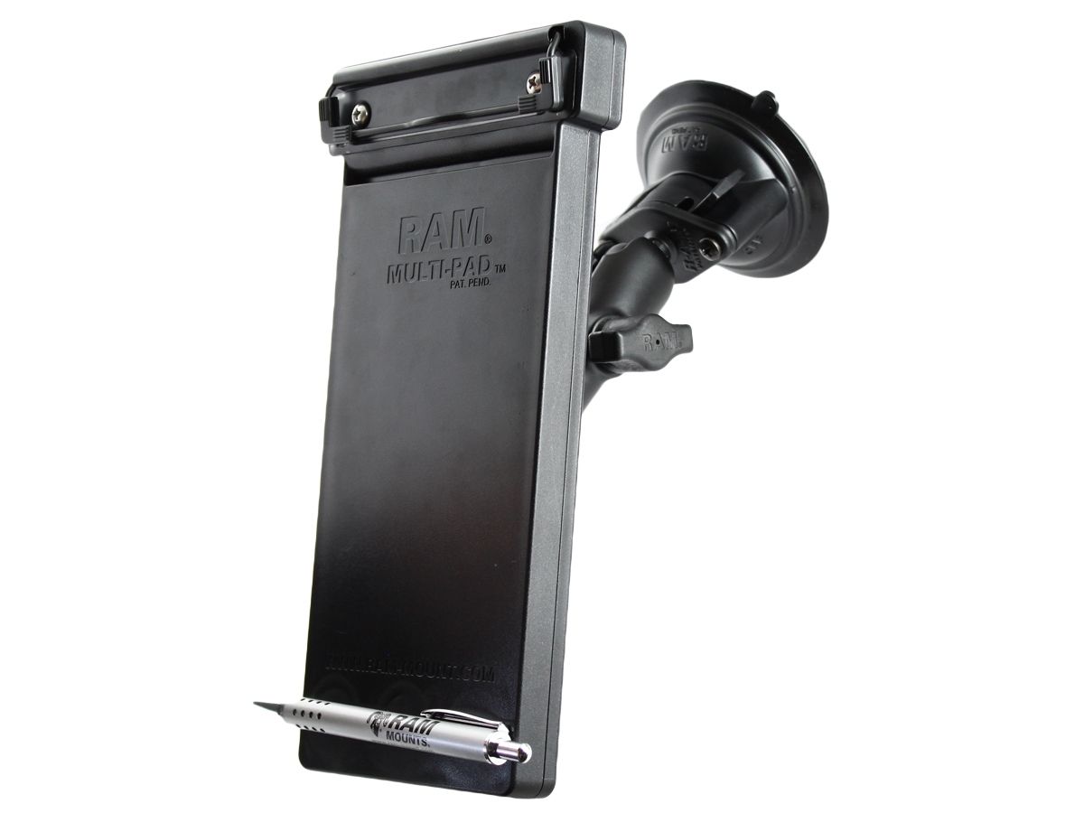 RAM Mounts Saugfuss-Halterung Multipad - mittlerer Verbindungsarm, 2x Diamond-Basisplatte (Trapez), Multi-Pad, B-Kugel (1 Zoll), im Polybeutel