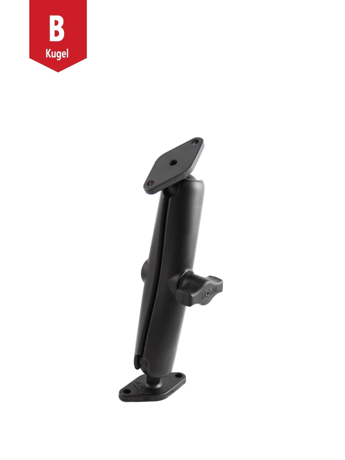 RAM Mounts Aufbau-Set - B-Kugel (1 Zoll) - 2x Diamond (Trapez) Basisplatten (2-Loch AMPS) - Langer Verbindungsarm (ca. 152,4 mm)