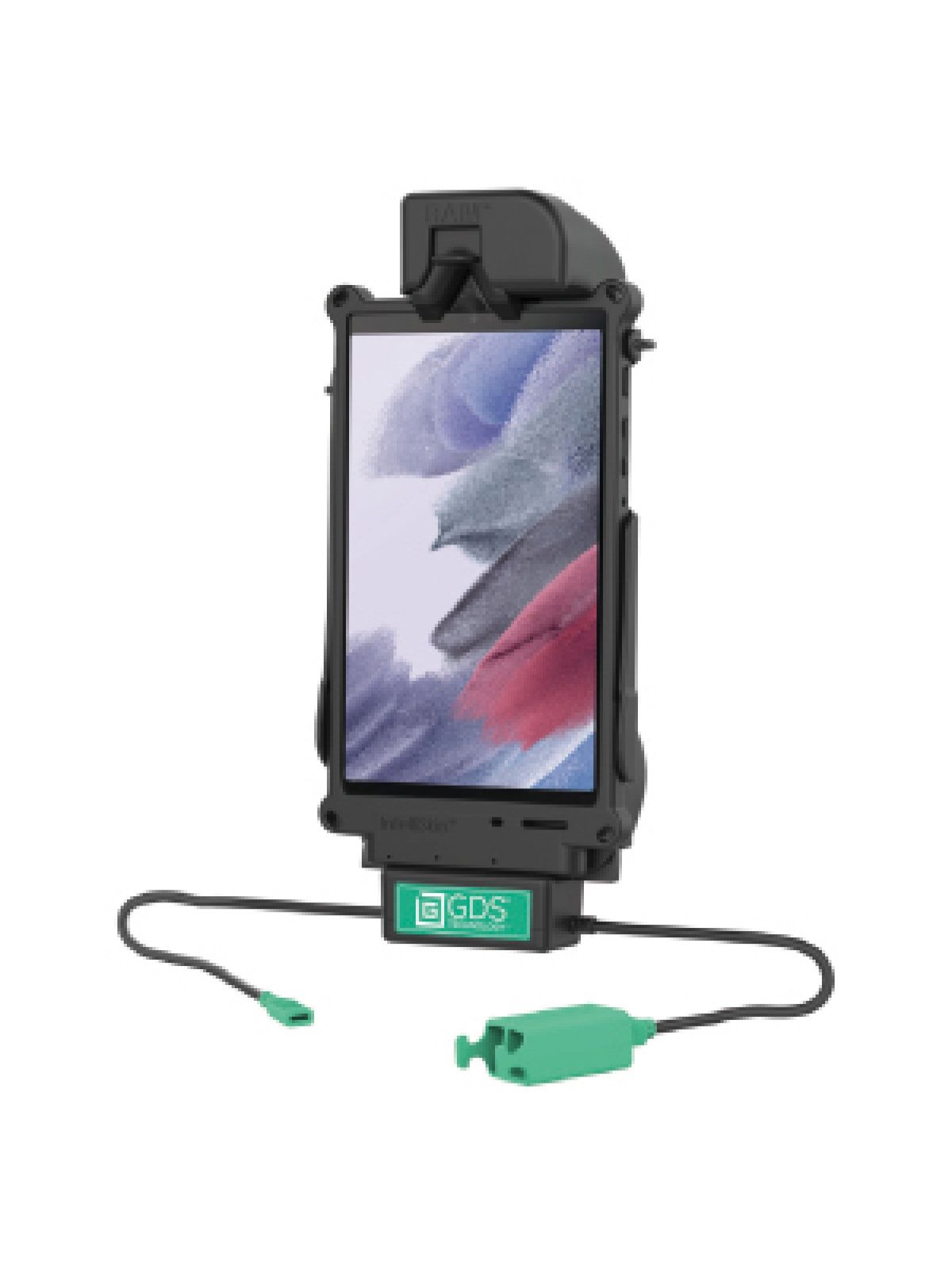 RAM Mounts GDS Tough-Dock Halteschale (Schlüsselverriegelung) für Samsung Tab A9 & A7 Lite 8.7" - in IntelliSkin Schutzhülle - USB-C & Dual USB-A-Anschluss