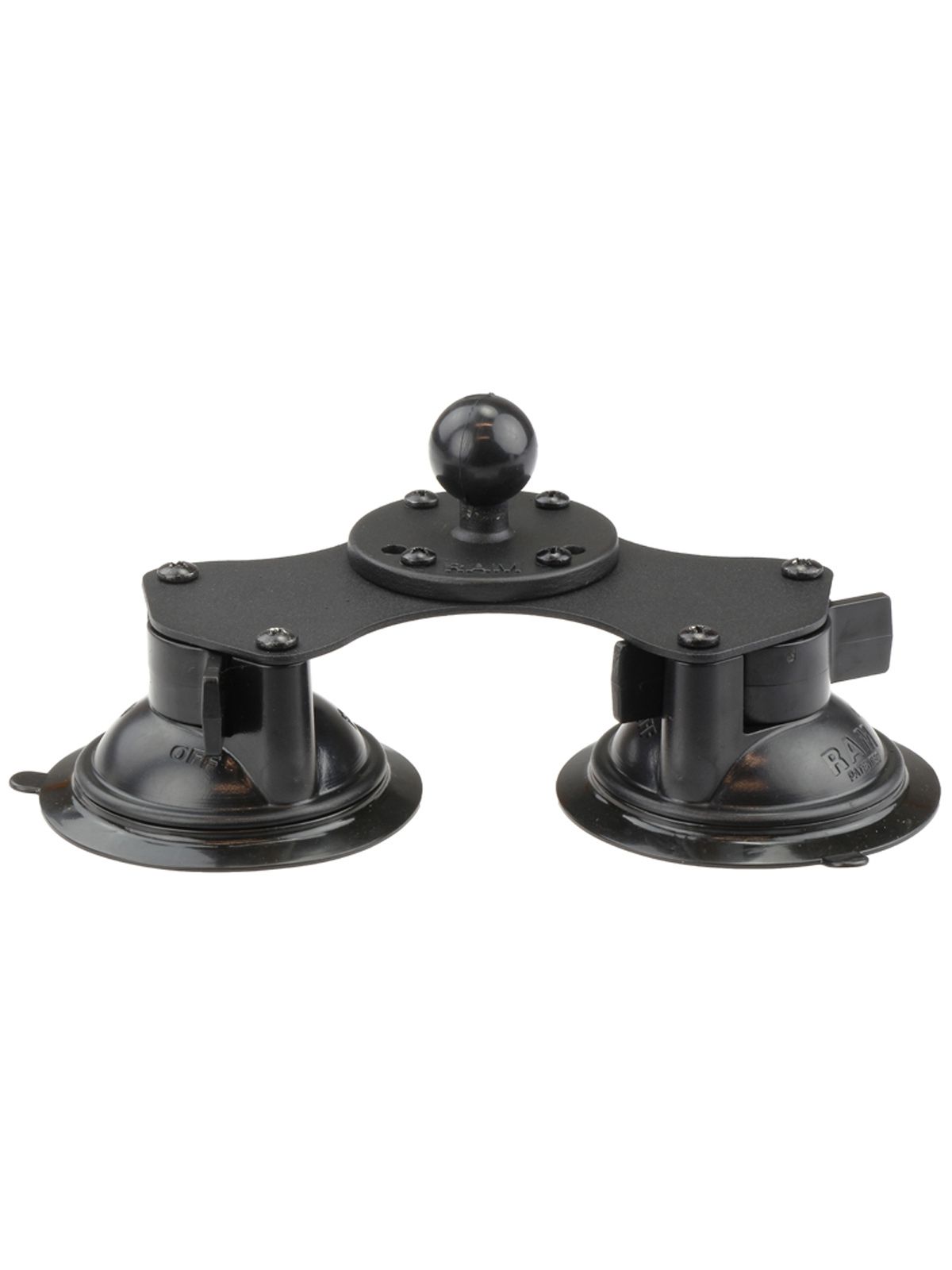 RAM Mounts Doppel-Saugfuss mit runder Basisplatte (AMPS) - B-Kugel (1 Zoll), nicht montiert