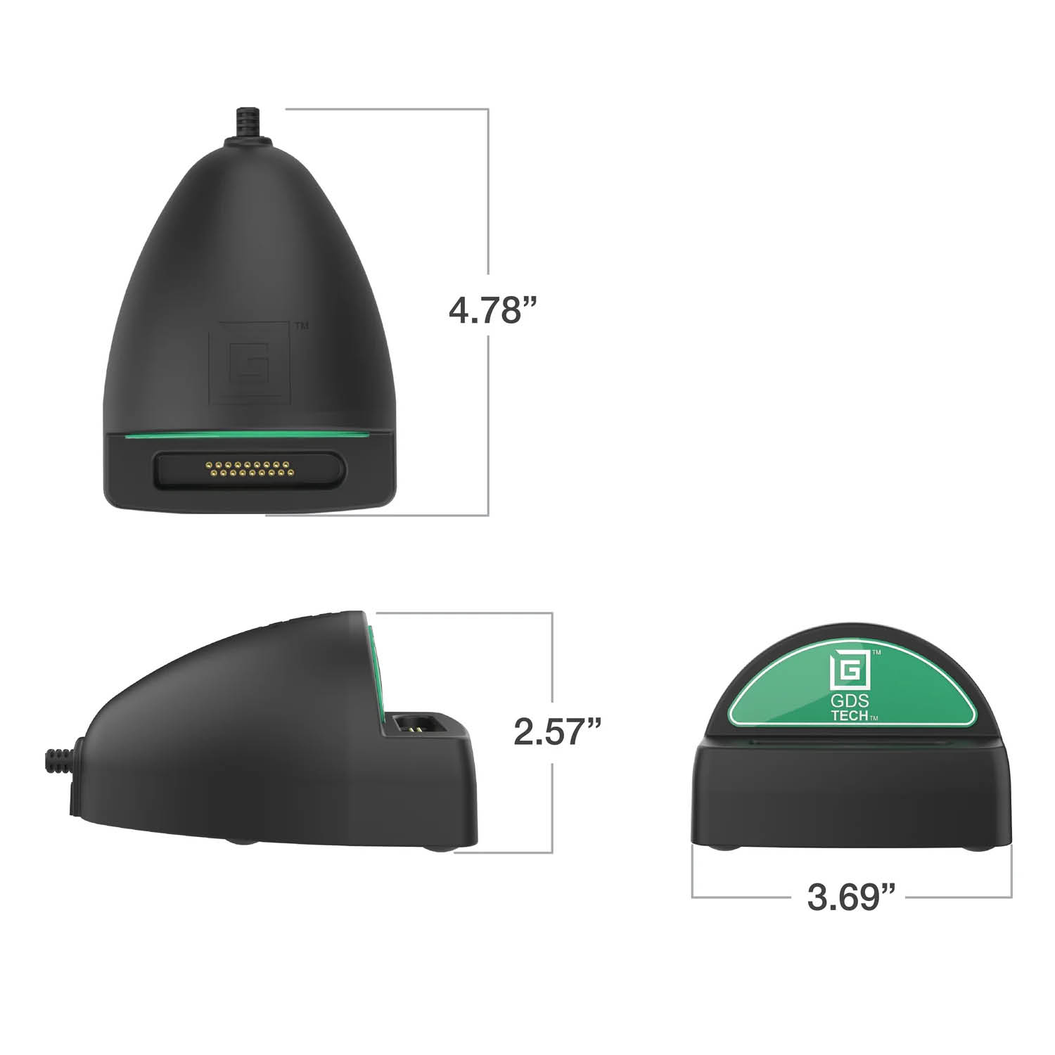 RAM Mounts GDS Tisch-Ladestation (Low-Profile) mit Power Delivery für große Tablets in IntelliSkin Schutzhülle - USB-C 3.1