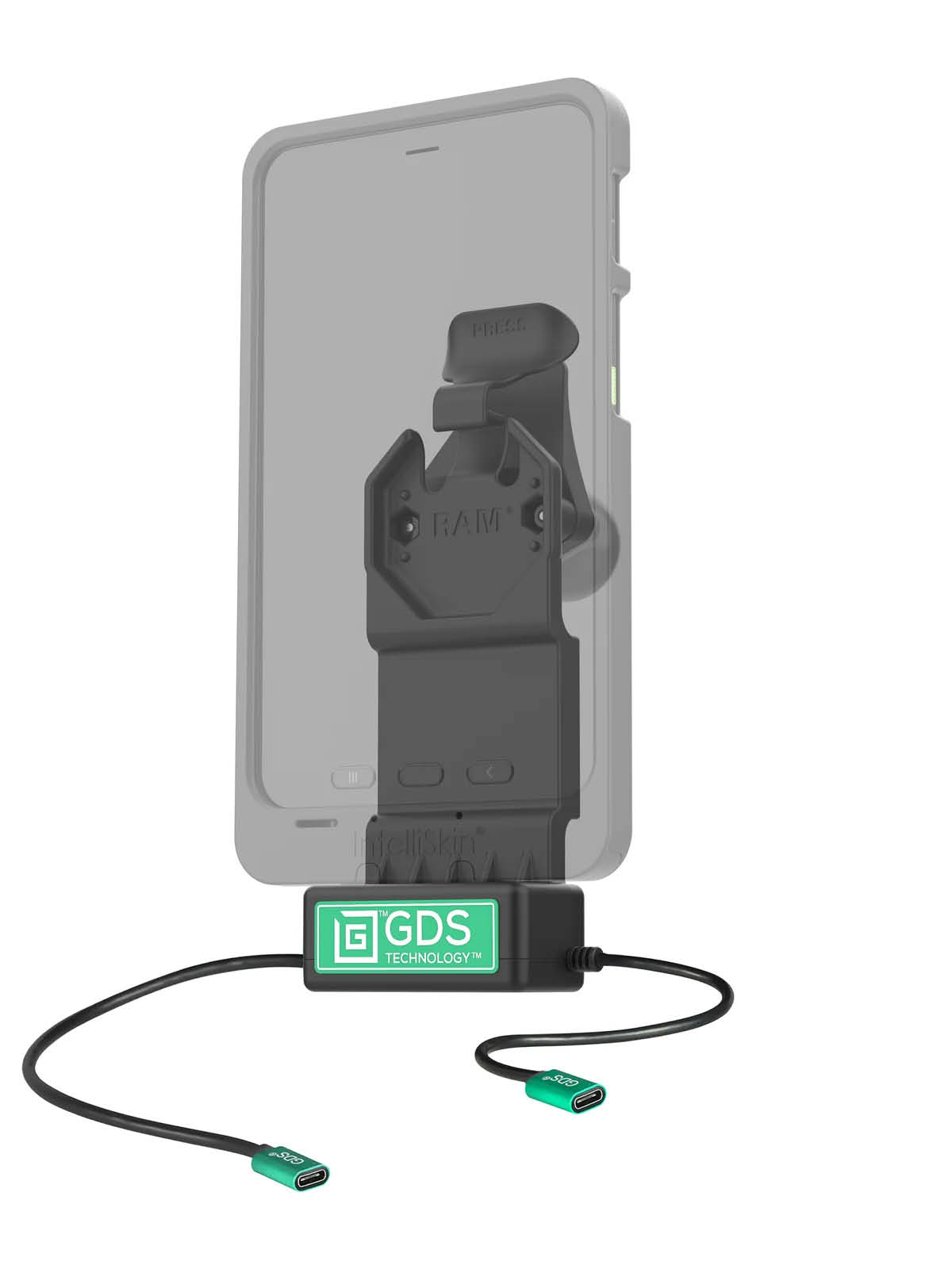 RAM Mounts GDS Uni-Conn Ladestation - 2-Lochmuster AMPS - USB-C & USB-C-Anschluss - Schrauben-Set