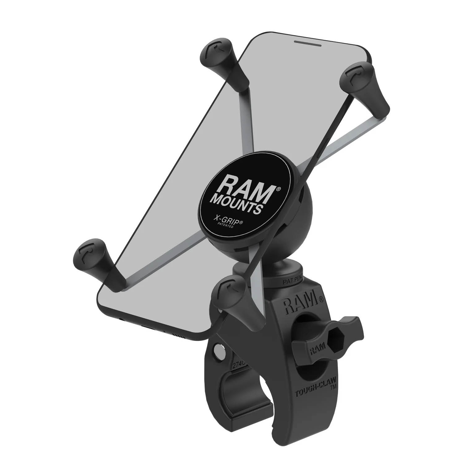 RAM Mounts X-Grip Klemm-Halterung für Smartphones - Bis 114,3 mm Breite - Snap-Link Tough-Claw Klein (Durchmesser 15,87 mm bis 28,95 mm) - Snap-Link (3/4 Zoll)
