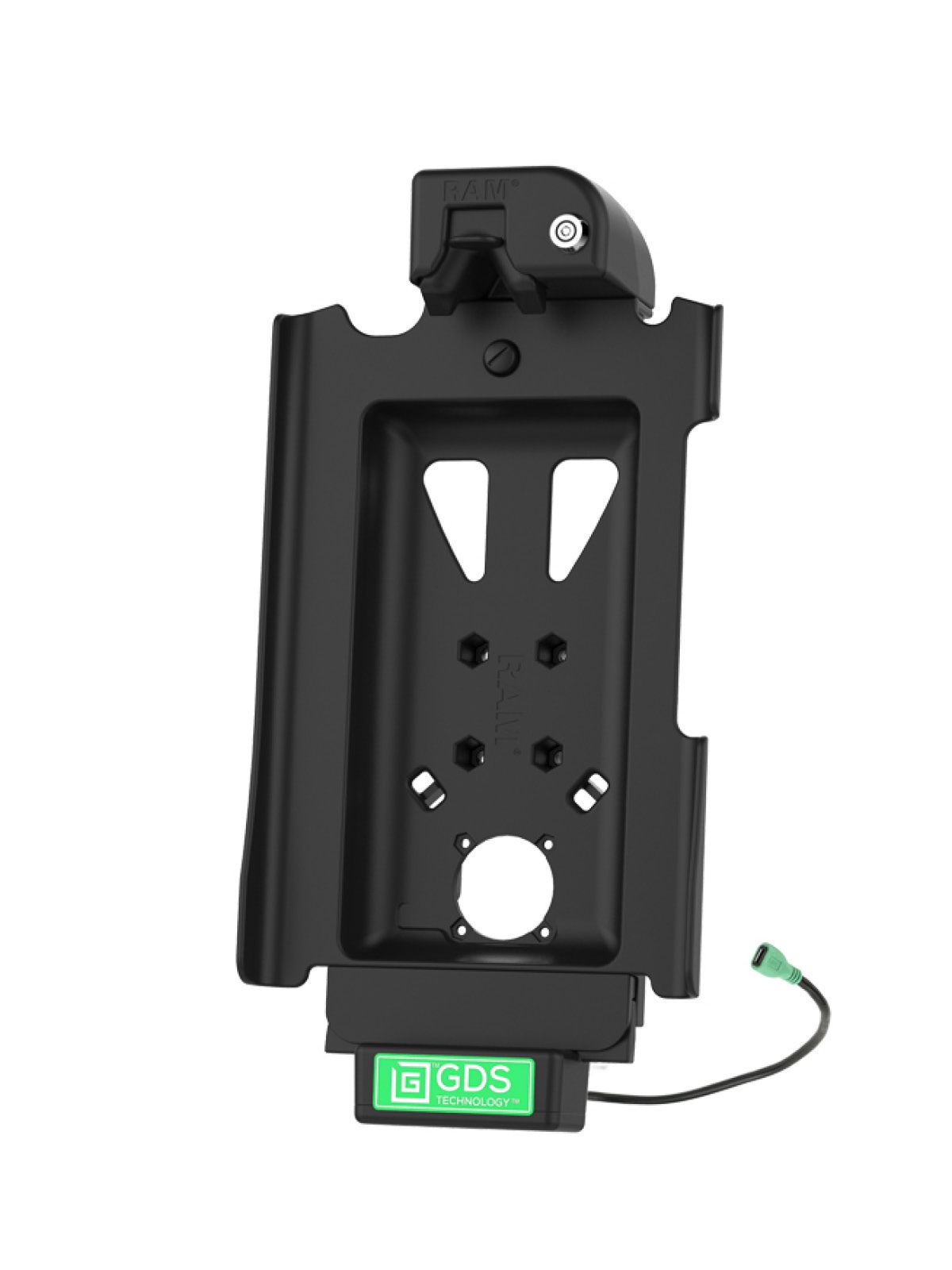 RAM Mounts GDS Tough-Dock Halteschale (Schlüsselverriegelung) für Samsung Tab A7 10.4 - In IntelliSkin Schutzhülle - Micro-USB-Anschluss