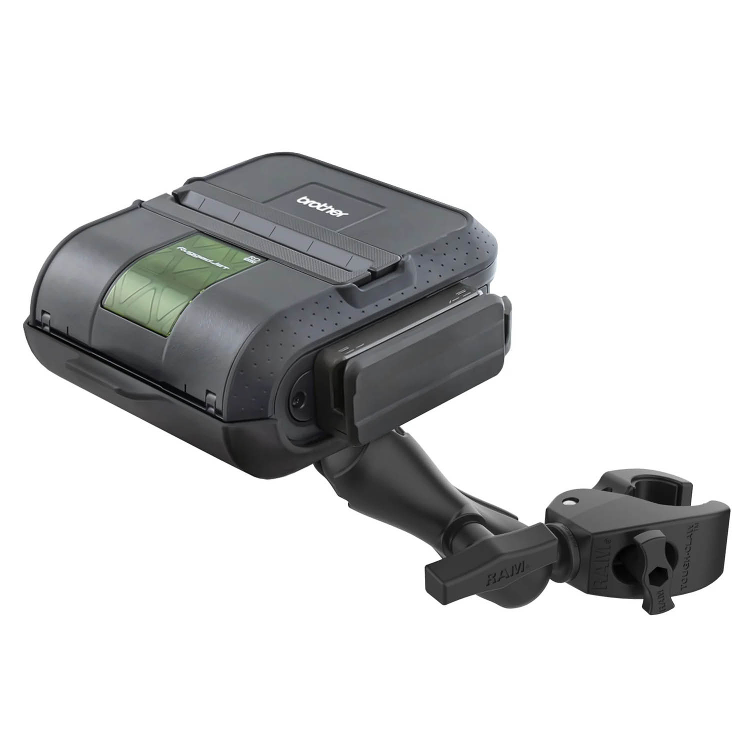RAM Mounts Klemmhalterung für Brother RuggedJet RJ-4030/RJ-4040 Drucker - C-Kugel (1,5 Zoll), Medium Tough-Claw™ (25,4-40,6 mm Durchmesser)