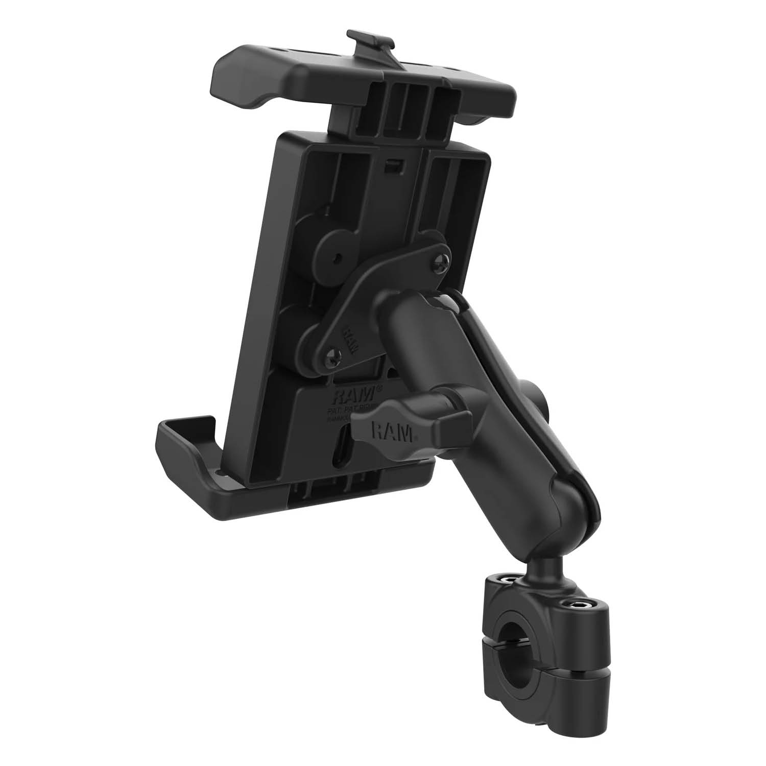 RAM Mounts Torque Quick-Grip Pro XL Universal-Halterung - B-Kugel (1 Zoll), Torque-Basis (19-25 mm Durchmesser), mittlerer Verbindungsarm