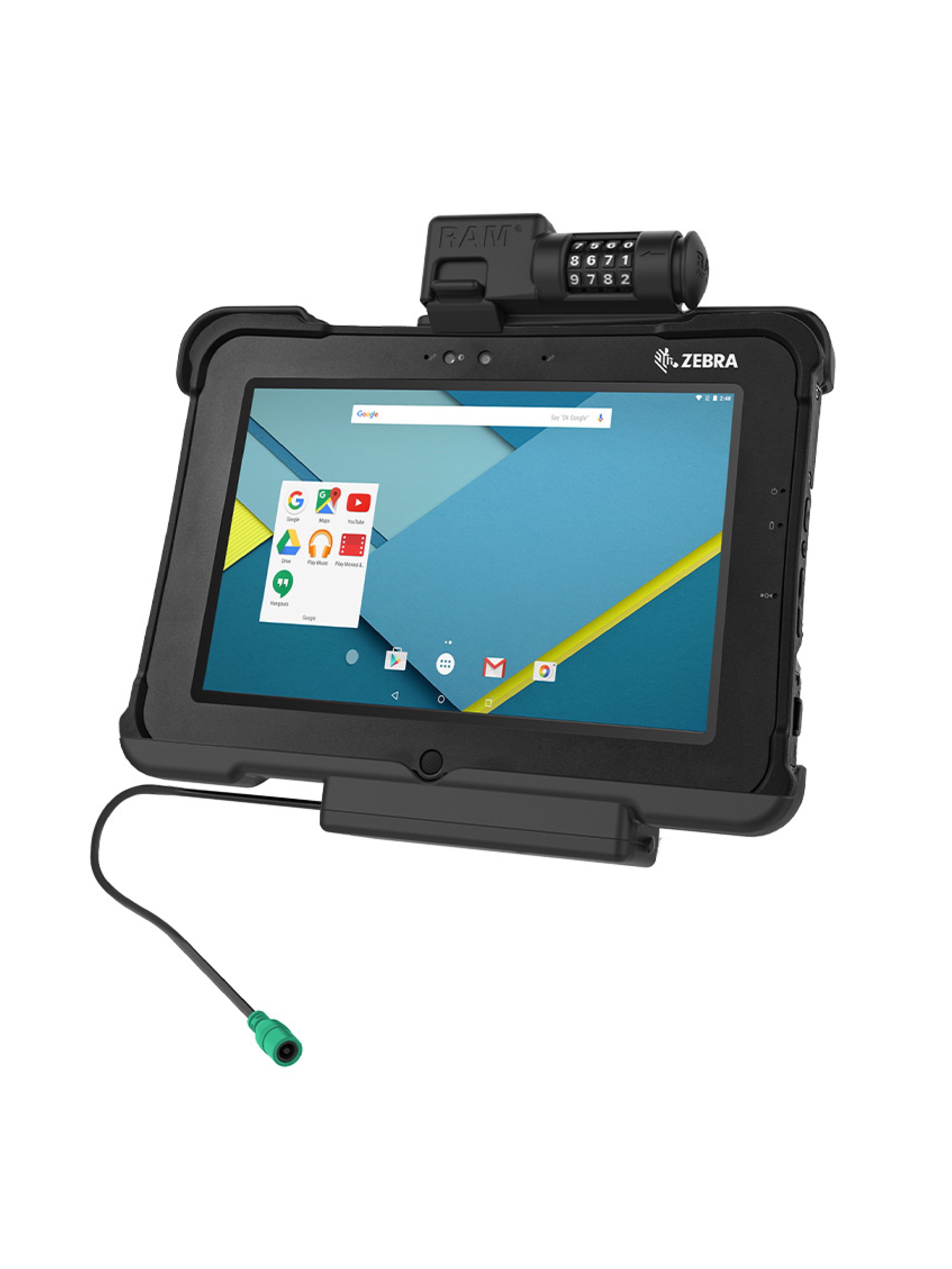 RAM Mounts Form-Fit Halteschale (Zahlenschloss) für Zebra XSLATE L10 - 5.5mm DC-Anschluss