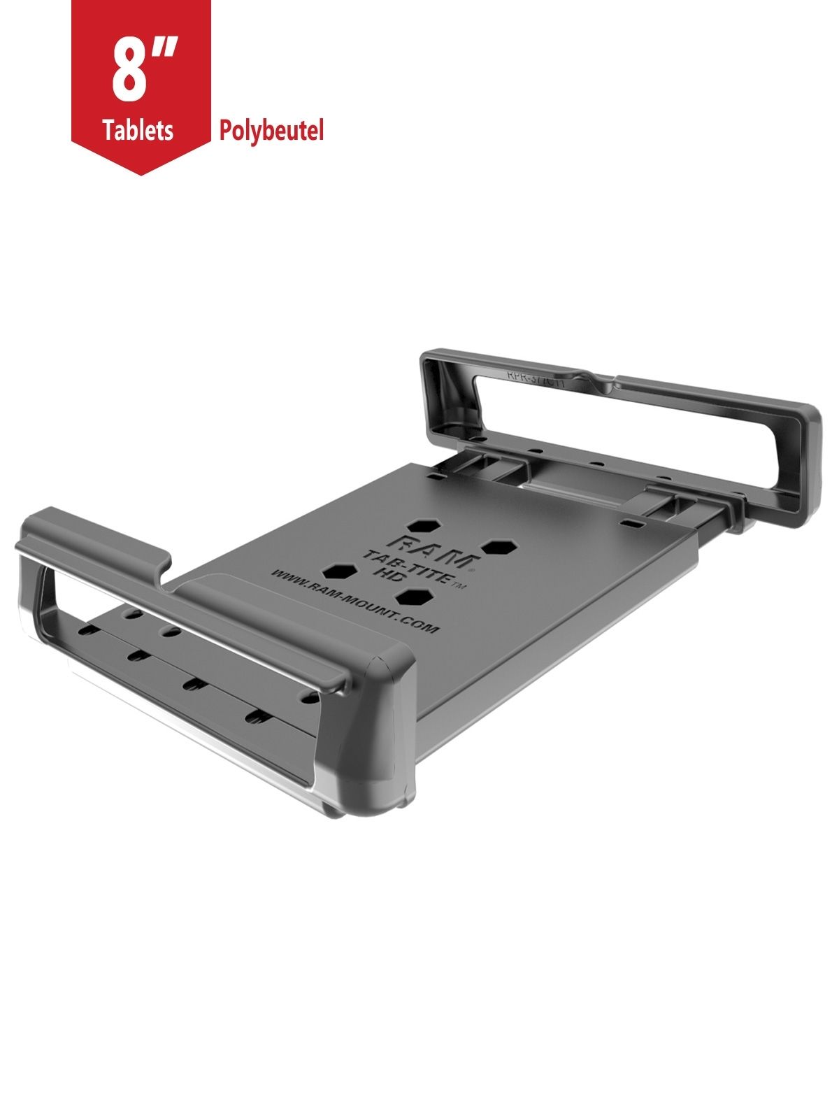 RAM Mounts Tab-Tite Universal Halteschale für Tablets bis zu 8 Zoll (mit/ohne Schutzhüllen) - AMPS-Aufnahme, Schrauben-Set
