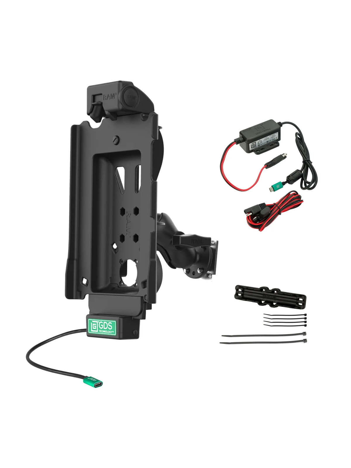 RAM Mounts GDS Tough-Dock Halteschale Set (Schnappverschluss) für Samsung Tab A9+ in IntelliSkin Schutzhülle - USB-C-Anschluss