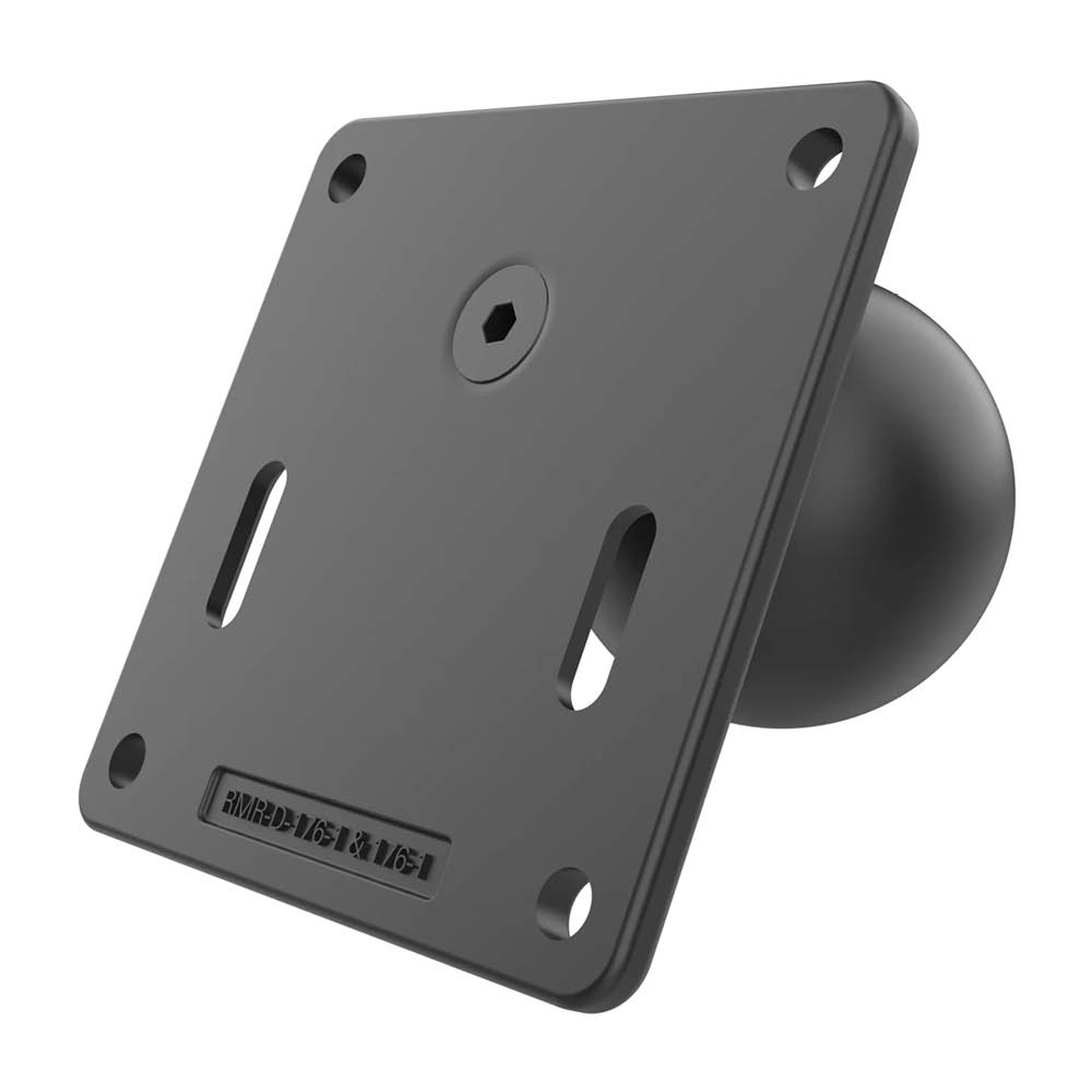 RAM Mounts VESA-Platte (3,625 x 3,625  Zoll) mit stahlverstärktem Post - 75 x 75 mm Lochraster, D-Kugel (2,25 Zoll)