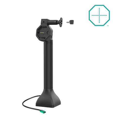 RAM Mounts GDS Uni-Conn Stand-Ladestation (14 Zoll) - Dreh- & Schwenkbar - abschliebar (Schlüssel) - USB-C - Rückseitige Pogo-Pads