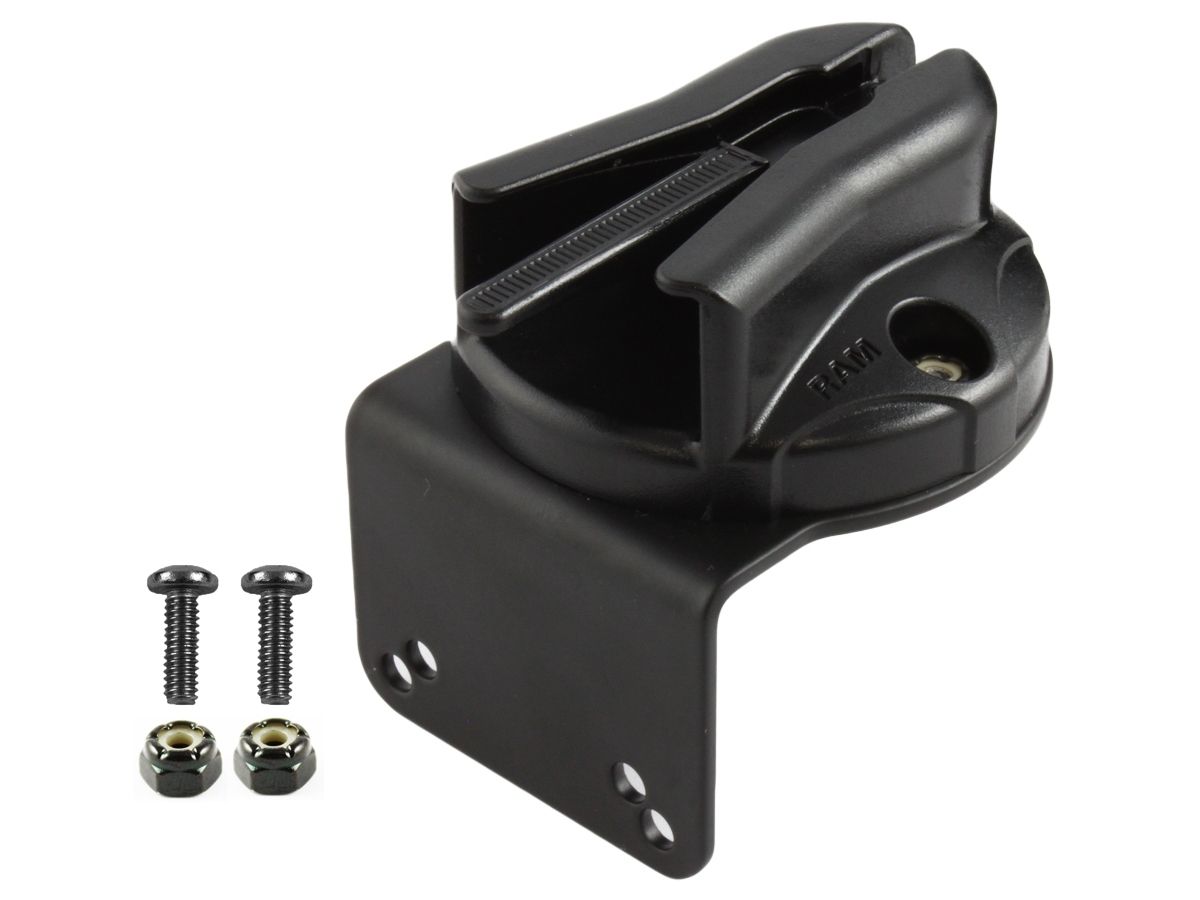 RAM Mounts Mikrofon-Clip für Tough-Boxen mit Metall-Winkel (90°) - Verbundstoff, Schrauben-Set