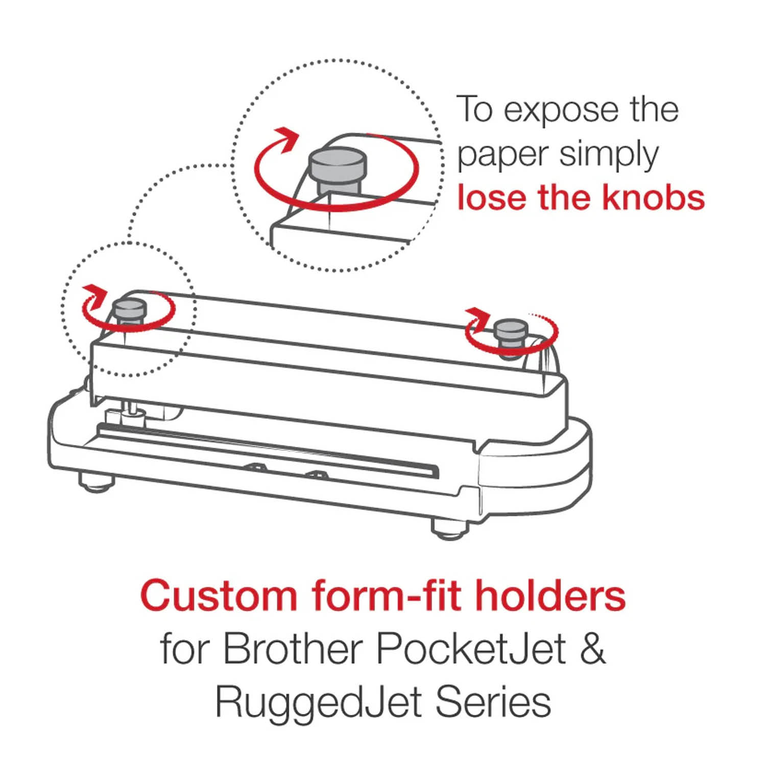 RAM Mounts Klemmhalterung für Brother PocketJet Drucker - C-Kugel (1,5 Zoll), Medium Tough-Claw™ (25,4-40,6 mm Durchmesser)