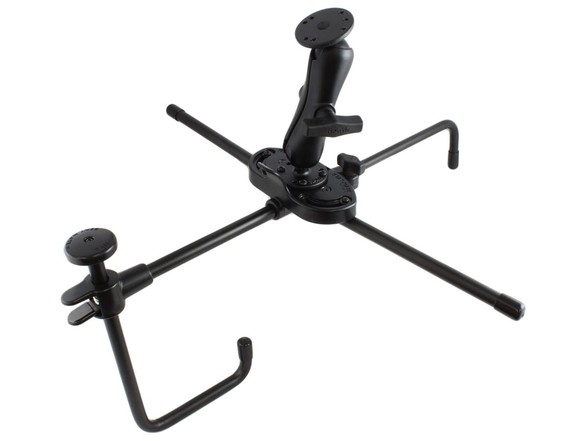 RAM Mounts Seat-Mate Sitzbefestigung mit Aufbau-Set (AMPS) - C-Kugel (1,5 Zoll)2x runde Basisplatte, mittlerer Verbindungsarm, C-Kugel (1,5 Zoll)