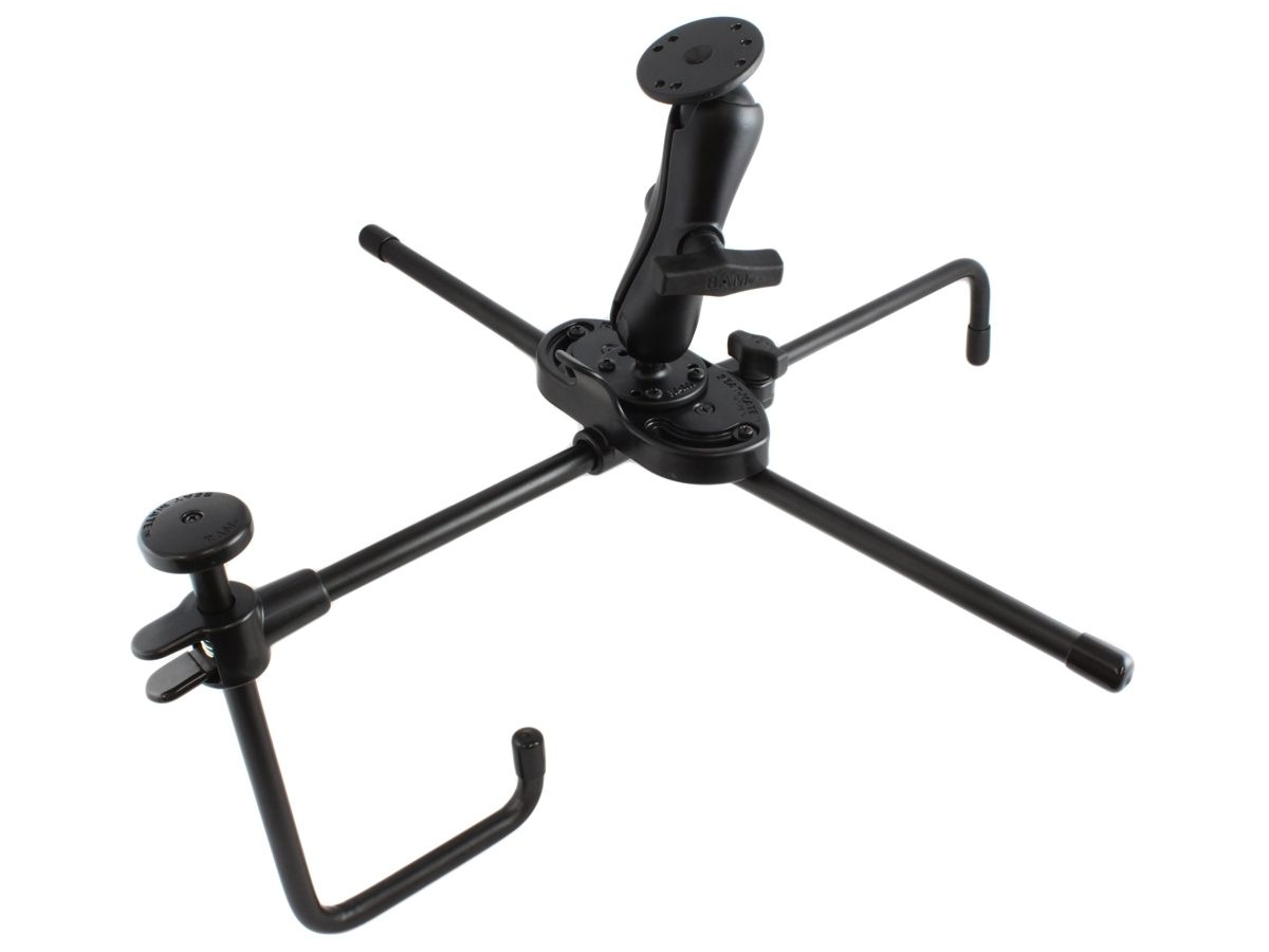 RAM Mounts Seat-Mate Sitzbefestigung mit Aufbau-Set (AMPS) - 2x runde Basisplatte, mittlerer Verbindungsarm, C-Kugel (1,5 Zoll)