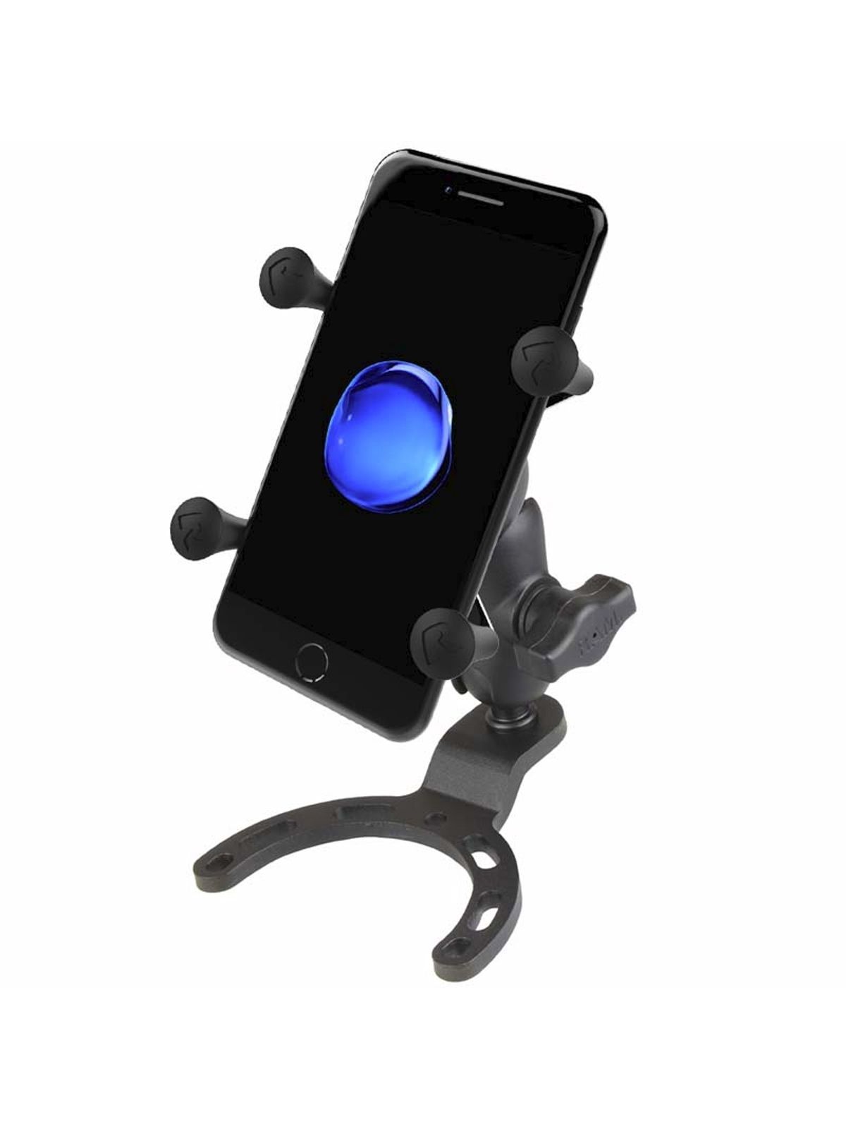 RAM Mounts X-Grip Motorrad-Halterung für Smartphones bis 82,6 mm Breite - B-Kugel (1 Zoll), Tank-Basis (Honda, Suzuki, Yamaha), kurzer Verbindungsarm