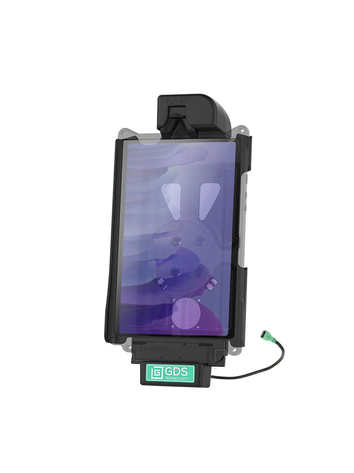 RAM Mounts GDS Tough-Dock Halteschale (Schnappverschluss) für Samsung Tab A7 10.4 - in IntelliSkin Schutzhülle - Micro-USB-Anschluss