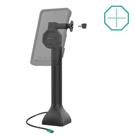 RAM Mounts GDS Uni-Conn Stand-Ladestation (14 Zoll) - Dreh- & Schwenkbar - abschliebar (Schlüssel) - USB-C - Rückseitige Pogo-Pads