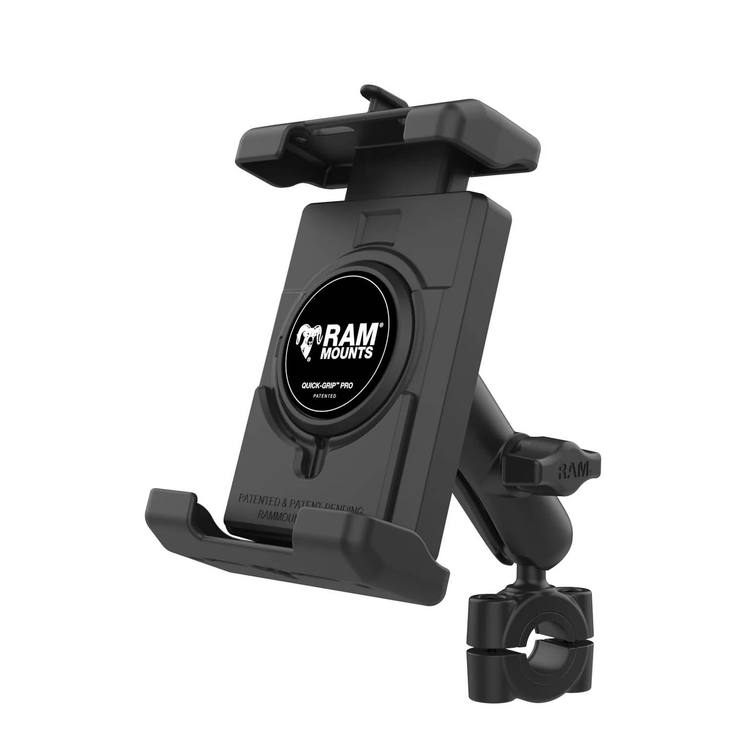 RAM Mounts Torque Quick-Grip Pro XL Universal-Halterung - B-Kugel (1 Zoll), Torque-Basis (19-25 mm Durchmesser), mittlerer Verbindungsarm