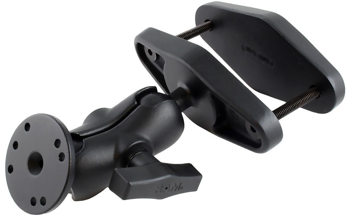 RAM Mounts Schraubklemmen-Set - Schraubklemme (bis 101,6 mm Breite) - kurzer Verbindungsarm - runde Basisplatte (C-Kugel - 1,5 Zoll)